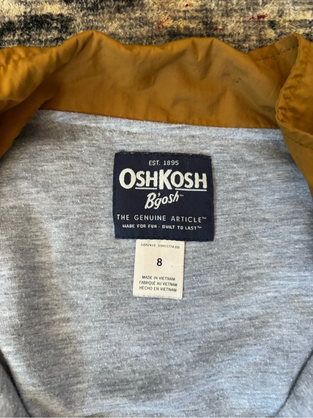 OshKosh B'gosh Navy Track Jacket & Joggers with Mustard and Coral Accents